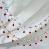 F & X Chuỗi DIY Đỏ Máu Kim cương siêu nhỏ màu đồng giữ màu treo ba móng lớn phụ kiện Lolita Hán phục