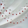 F & X Chuỗi DIY Đỏ Máu Kim cương siêu nhỏ màu đồng giữ màu treo ba móng lớn phụ kiện Lolita Hán phục 2