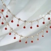 F & X Chuỗi DIY Đỏ Máu Kim cương siêu nhỏ màu đồng giữ màu treo ba móng lớn phụ kiện Lolita Hán phục 3