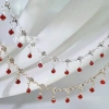 F & X Chuỗi DIY Đỏ Máu Kim cương siêu nhỏ màu đồng giữ màu treo ba móng lớn phụ kiện Lolita Hán phục 7