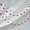 F & X Chuỗi DIY Đỏ Máu Kim cương siêu nhỏ màu đồng giữ màu treo ba móng lớn phụ kiện Lolita Hán phục 9