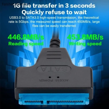 Fas Cáp SATA sang USB 3.0 và Type-C 2 trong 1, tốc độ 6 Gbps, hỗ trợ SSD 2.5 inch 22-pin 5