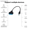 Fas Cáp SATA sang USB 3.0 và Type-C 2 trong 1, tốc độ 6 Gbps, hỗ trợ SSD 2.5 inch 22-pin 6