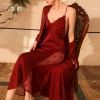 Feiyun Feel Ice Silk Nightgown: Bộ Đồ Ngủ Nữ Tay Dài Satin Mỏng, Giá 384.480₫ 2