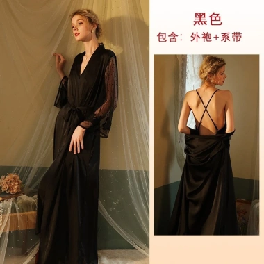 Feiyun Feel Ice Silk Nightgown: Bộ Đồ Ngủ Nữ Tay Dài Satin Mỏng, Giá 384.480₫ 6 Feiyun Feel Ice Silk Nightgown: Bộ Đồ Ngủ Nữ Tay Dài Satin Mỏng, Giá 384.480₫ 6