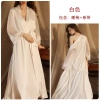 Feiyun Feel Ice Silk Nightgown: Bộ Đồ Ngủ Nữ Tay Dài Satin Mỏng, Giá 384.480₫ 13