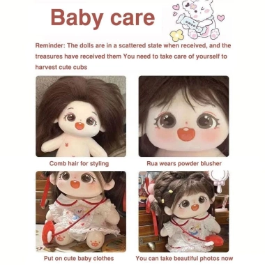 Flazea Búp Bê Cotton 20cm Kawaii - Quần áo vải mắt lớn, thay đổi trang phục, bộ sưu tập quà tặng, giá ưu đãi 116.270 VND 3 Flazea Búp Bê Cotton 20cm Kawaii - Quần áo vải mắt lớn, thay đổi trang phục, bộ sưu tập quà tặng, giá ưu đãi 116.270 VND 3