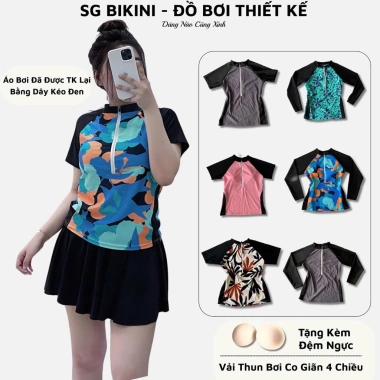( Form To) Áo bơi nữ big size khoá kéo kín đáo chống nắng SG Bikini and Sport BST CC 2025 2