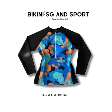 ( Form To) Áo bơi nữ big size khoá kéo kín đáo chống nắng SG Bikini and Sport BST CC 2025 14