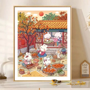 Frost Rabbit Cross Stitch 2.025 - Bộ Thêu Tay Hoạt Hình Mới In Hình Thỏ DIY Frost Rabbit Cross Stitch 2.025 - Bộ Thêu Tay Hoạt Hình Mới In Hình Thỏ DIY