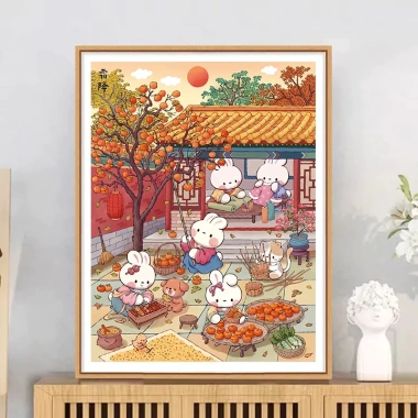 Frost Rabbit Cross Stitch 2.025 - Bộ Thêu Tay Hoạt Hình Mới In Hình Thỏ DIY