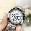 Fullbox Đồng hồ nam cơ Rolex 3 nút, dây thép trắng 40mm - Giá chỉ 2.579.961₫ 5