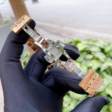 Fullbox Đồng hồ Nam Rolex Automatic 6 mặt đen viền vàng đính đá 40mm Giá ưu đãi 2,35 triệu