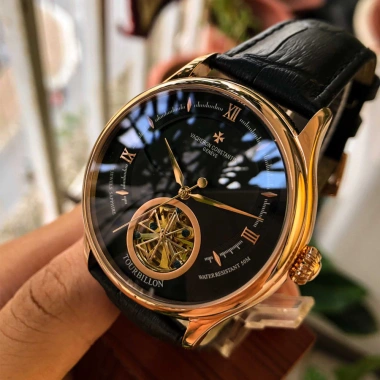 Fullbox Đồng hồ nam Vacheren 3 kim mặt đen viền vàng Automatic 40mm - Giá giảm còn 2.687.163 VND 9