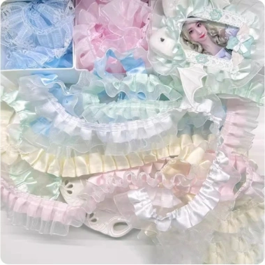 Gạc Chiffon Đàn Hồi Pleated Ribbon DIY Vớ Còng Trang Trí Lolita Búp Bê Giá 33.296 VND