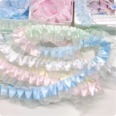 Gạc Chiffon Đàn Hồi Pleated Ribbon DIY Vớ Còng Trang Trí Lolita Búp Bê Giá 33.296 VND