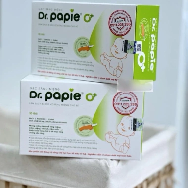 Gạc răng miệng Dr.Papie cho bé 0m+ - Hộp 30 gói, bảo vệ răng an toàn, giảm giá 120.000₫ 2