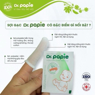 Gạc răng miệng Dr.Papie cho bé 0m+ - Hộp 30 gói, bảo vệ răng an toàn, giảm giá 120.000₫ 5