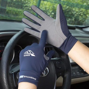 Găng tay chống nắng UPF50+ lụa lạnh thoáng khí, chống trượt, nam nữ, ngoài trời 6