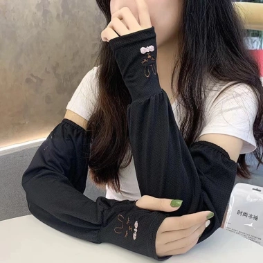 Găng tay chống nắng xỏ ngón lụa viscose mềm mại, thoáng mát - Giá 29.900₫ 8
