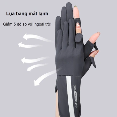 Găng tay đi nắng hở ngón chống trượt, bao kín, UV, thời trang mùa hè nữ lái xe 8