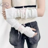 Găng tay nữ nửa ngón dệt kim len ruy băng ballet thời trang KBM giảm giá