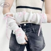 Găng tay nữ nửa ngón dệt kim len ruy băng ballet thời trang KBM giảm giá 8