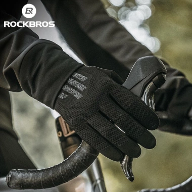 Găng Tay Xe Đạp Rockbros Ấm Áp Thoáng Khí Chống Sốc Chống Trơn Trượt MTB & Đường Bộ 3