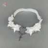 Garter Gothic Thắt Lưng Trái Tim Nơ Chữ Thập Đen Trắng Đàn Hồi Choker Cosplay Nữ 7