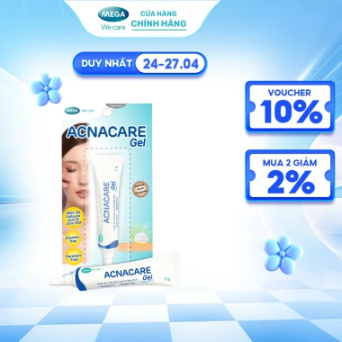 Gel giảm mụn, giảm nhờn, làm sạch tế bào chết, mềm da - ACNACARE Mega We Care 7g, 109.000đ