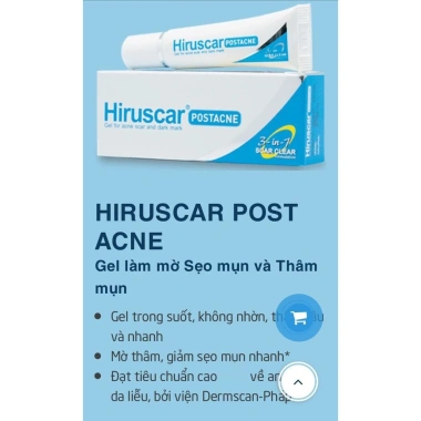 Gel Hiruscar Post Acne 5g - Giảm sẹo, làm mờ vết thâm sau mụn, Quà tặng ưu đãi 500k