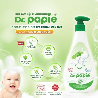 Gel tắm thảo dược Dr.Papie bọt sinh học 300ml mẩn ngứa rôm sảy cho bé 6 tháng chỉ 165.000₫ 2 Gel tắm thảo dược Dr.Papie bọt sinh học 300ml mẩn ngứa rôm sảy cho bé 6 tháng chỉ 165.000₫ 2