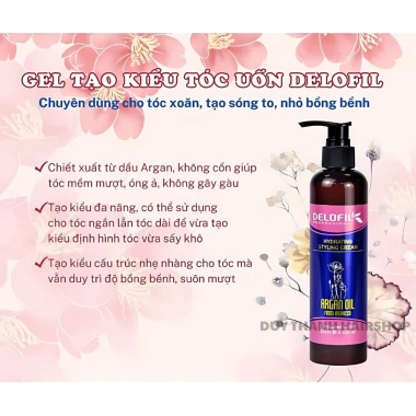 Gel Tạo Kiểu Tóc Xoăn DELOFIL 235ml - Giữ Nếp Lâu, Dưỡng Ẩm, Ngừa Khô Xơ, Tóc Bồng Bềnh