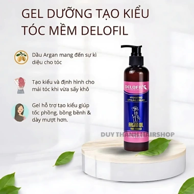 Gel Tạo Kiểu Tóc Xoăn DELOFIL 235ml - Giữ Nếp Lâu, Dưỡng Ẩm, Ngừa Khô Xơ, Tóc Bồng Bềnh
