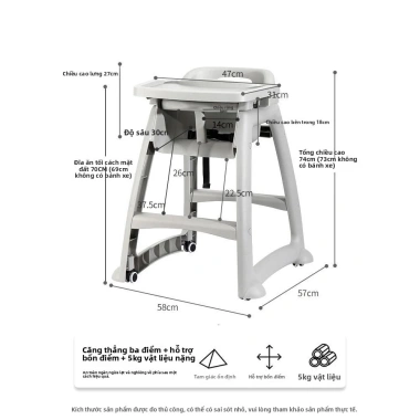 Ghế ăn đa chức năng trẻ sơ sinh – dùng tại nhà, nhà hàng, khách sạn, chỉ 742.700đ