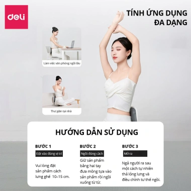 Ghế Bệt Tựa Lưng Deli Điều Chỉnh Tư Thế Ngồi Chống Gù Lưng 219.000 VND
