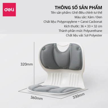 Ghế Bệt Tựa Lưng Deli Điều Chỉnh Tư Thế Ngồi Chống Gù Lưng 219.000 VND