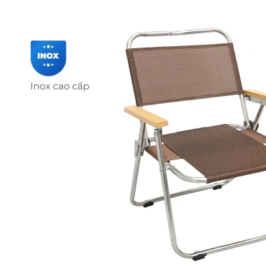 Ghế cà phê QUI PHÚC inox sáng bóng, lưng lưới thoáng khí, gấp gọn linh hoạt, dễ di chuyển - Giá ưu đãi 283.720₫
