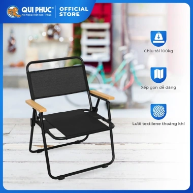 Ghế cà phê QUI PHÚC thép sơn tĩnh điện - chắc chắn, chịu lực tốt, lưng lưới thoáng khí, thoải mái, gấp gọn linh hoạt, giá 227.960 VND