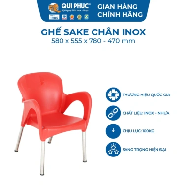 Ghế cà phê Sake QUI PHÚC - Chân inox chống trượt, an toàn - Giá ưu đãi 291.100₫