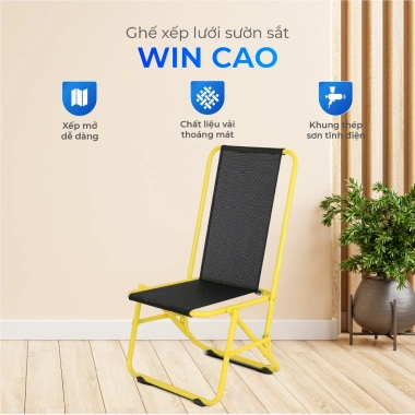 Ghế cà phê Win QUI PHÚC lưng lưới, nâng đỡ tốt, thoáng khí, gấp gọn linh hoạt