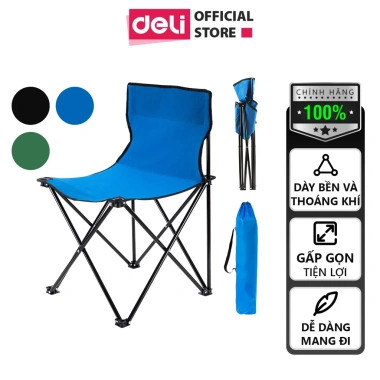 Ghế cắm trại gấp gọn Deli - Vải dù đa năng 2 size, 3 màu, thích hợp câu cá, dã ngoại, du lịch - Chỉ 190k
