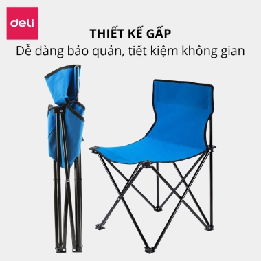 Ghế cắm trại gấp gọn Deli - Vải dù đa năng 2 size, 3 màu, thích hợp câu cá, dã ngoại, du lịch - Chỉ 190k