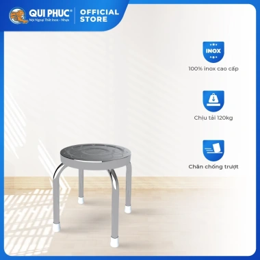 Ghế đẩu inox Dona S QUI PHÚC – inox sáng bóng, không gỉ, bền, tiện lợi, giảm giá 19%