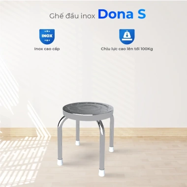 Ghế đẩu inox Dona S QUI PHÚC – inox sáng bóng, không gỉ, bền, tiện lợi, giảm giá 19%