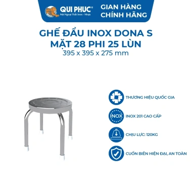 Ghế đẩu inox Dona S QUI PHÚC – inox sáng bóng, không gỉ, bền, tiện lợi, giảm giá 19%