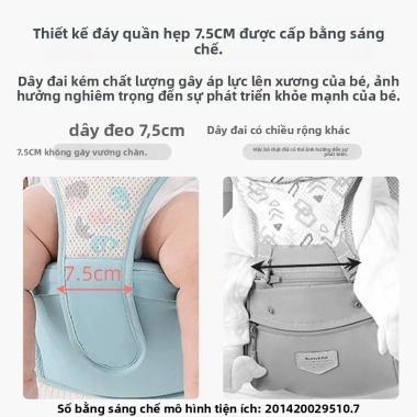Ghế đeo em bé Aibeiyou – Đeo eo trước, mỏng nhẹ cho trẻ 0‑3 tuổi, giảm còn 927.5k