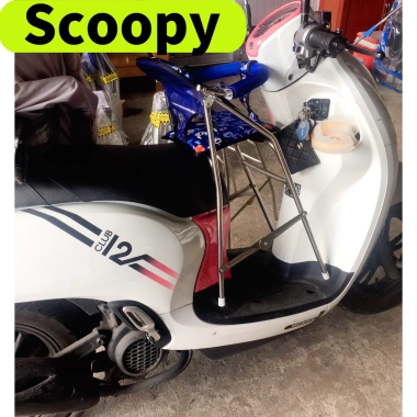 Ghế đi xe máy SCOOPY an toàn cho bé ghế ga xếp sắt sơn tĩnh điện xám gọn, giá 199.240₫ 3