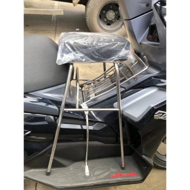 Ghế Đôn Ga Inox Yên Nệm Đen Cho Xe AB, PCX, Impulse, Freego - Bảo Vệ An Toàn Trẻ Em, Giá Ưu Đãi 150.960₫