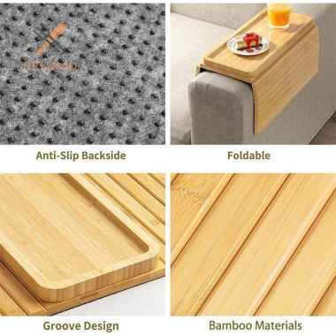Ghế Đựng Cốc Tự Nhiên Chống Trơn Trượt Sofa Tre Tay Gập Lại - Điều Khiển Từ Xa Mới
